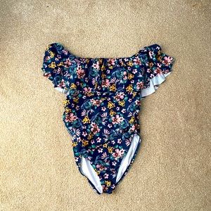 One piece off the shoulder maternity swimsuit